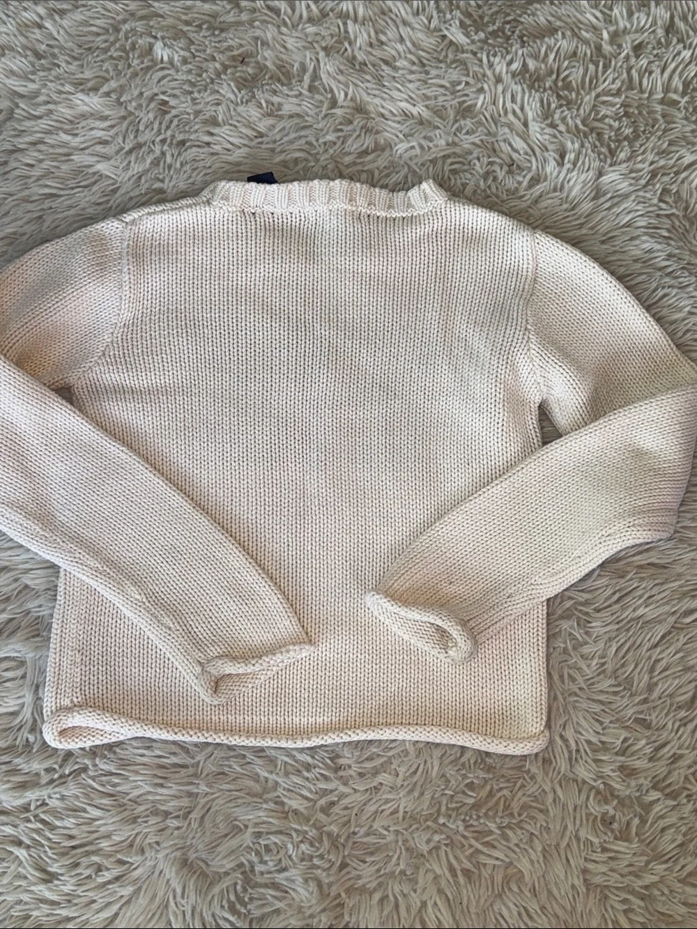 🇺🇸 Ralph Lauren Cream Knit Sweater with Flag Motif girls small
